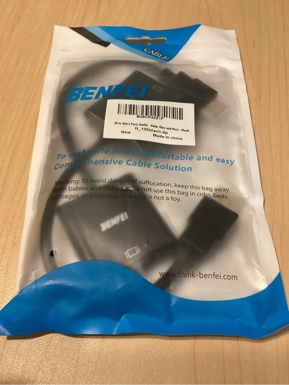 Black HDMI to VGA Adapter Cable - Compatible Laptop Video Converter 2-pack